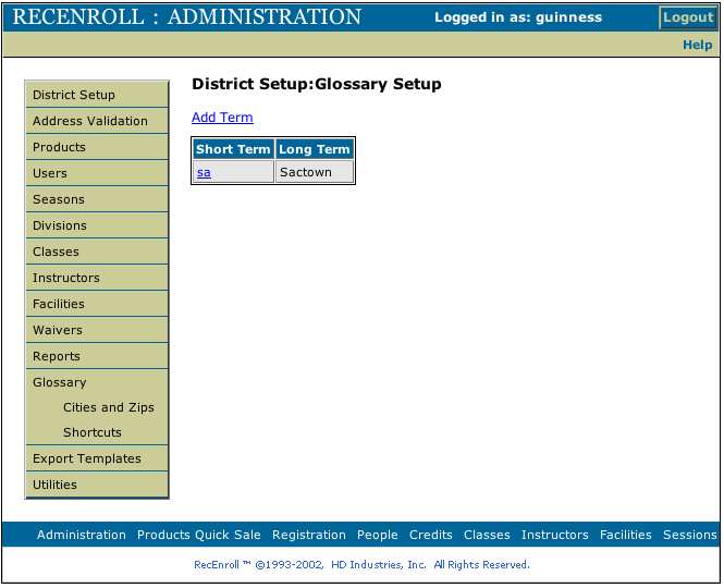 Glossary Setup 3