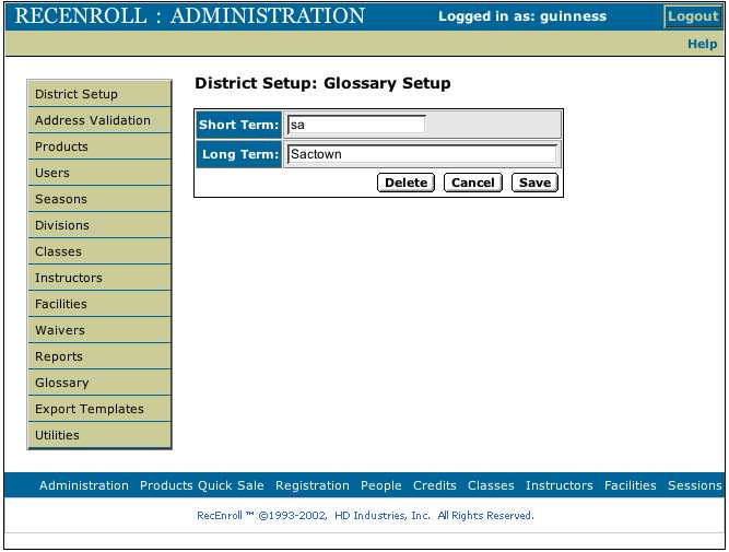 Glossary Setup 4