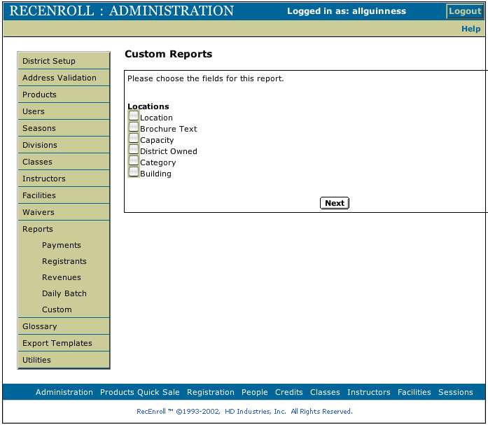 Reports Setup 16