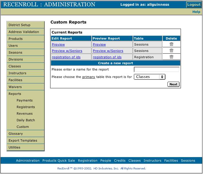 Reports Setup 15